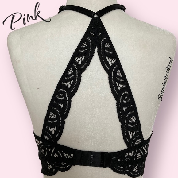 PInk Halter Lace Push up Bra Small - Picture 6 of 16
